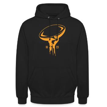 Rugby 1823 - Sweat-shirt à capuche unisexe - noir - Devant - Alina (178cm) & Michal (187cm)