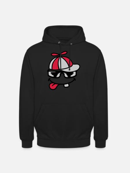 Comic Face Propeller Cap Éolienne - Sweat-shirt à capuche unisexe - noir
