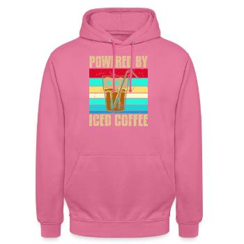 Powered by Iced Coffee - Unisex Hoodie - pink - Front - Alina (178cm) & Michal (187cm)
