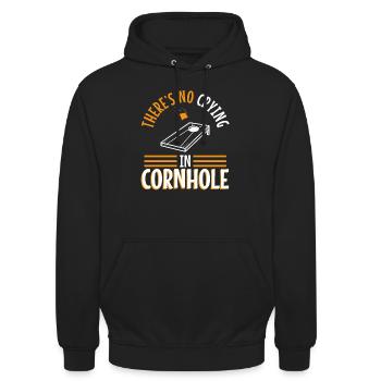 Theres no crying in cornhole - Unisex Hoodie - black - Front - Alina (178cm) & Michal (187cm)