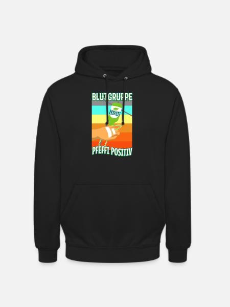Blutgruppe Pfeffi Positiv - Unisex Hoodie - Schwarz
