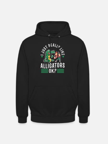 J’aime vraiment les alligators - Sweat-shirt à capuche unisexe - noir