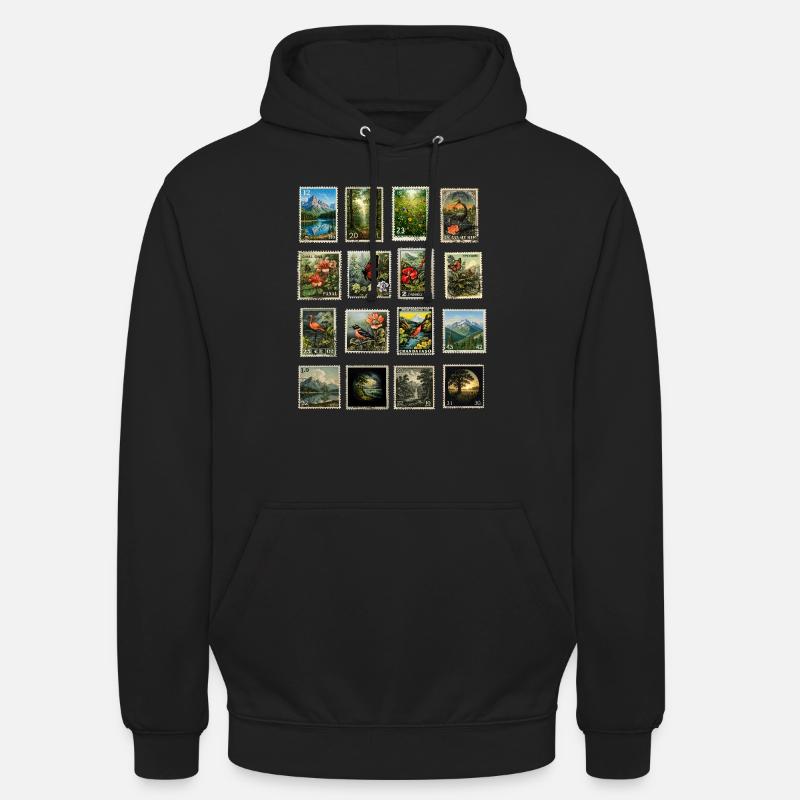 Les timbres-poste aident la nature - Sweat-shirt à capuche unisexe - noir