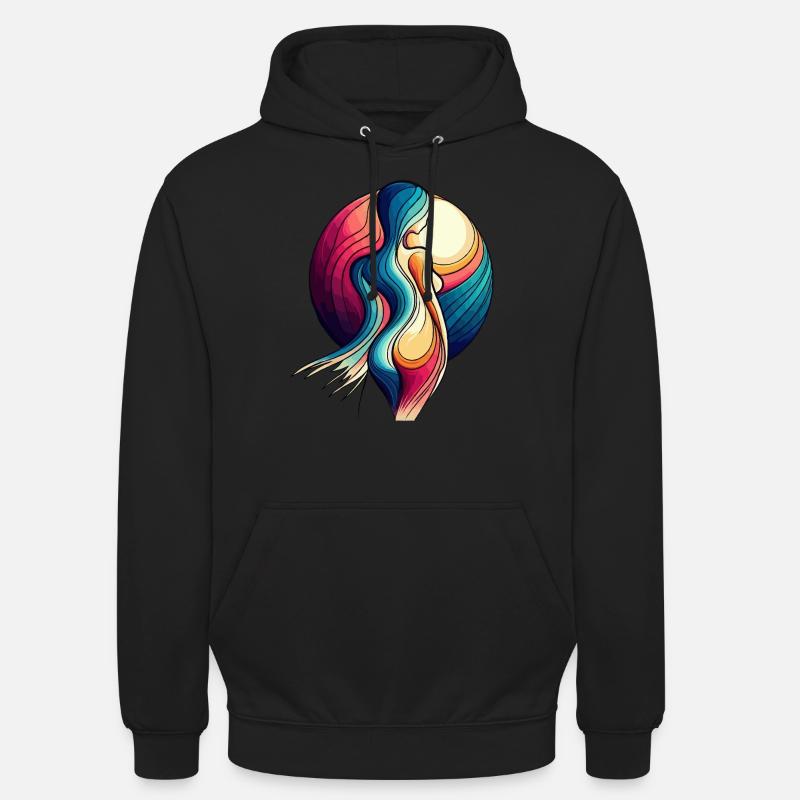 Femme devant la lune - Sweat-shirt à capuche unisexe - noir