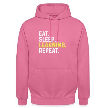 Manger le sommeil Apprendre Répéter - Sweat-shirt à capuche unisexe - rose - Devant - Alina (178cm) & Michal (187cm)