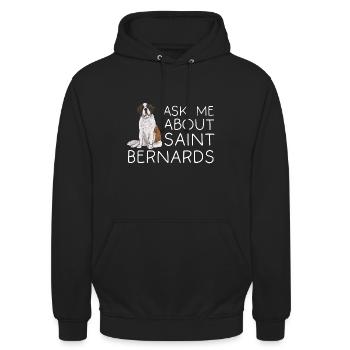 St. Bernard St. Bernard Dog Dog - Unisex Hoodie - black - Front - Alina (178cm) & Michal (187cm)