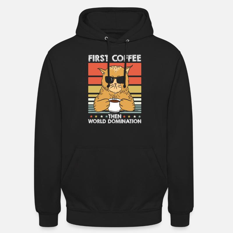 Lunettes de soleil Cat Coffee - Sweat-shirt à capuche unisexe - noir