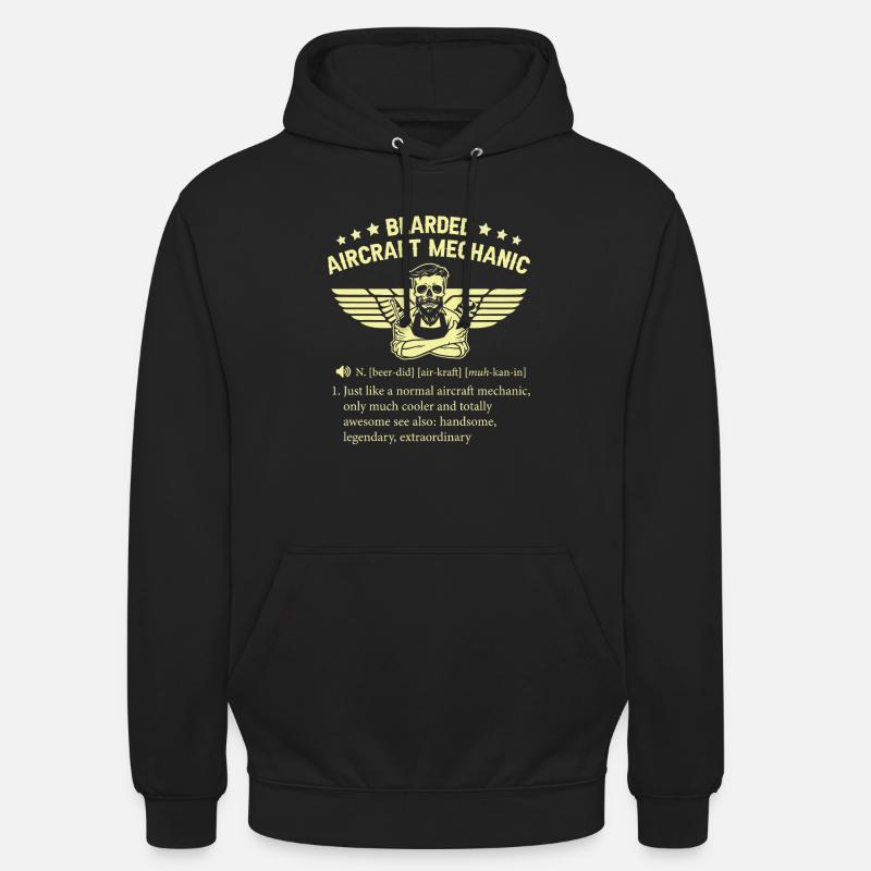 Définition de mécanicien d’avion - Sweat-shirt à capuche unisexe - noir