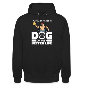 Wasserball Wasserballer Hund - Unisex Hoodie - Schwarz - Vorne - Alina (178cm) & Michal (187cm)