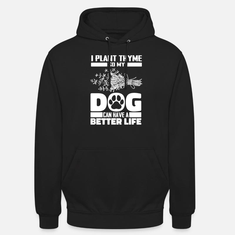 Thyme Herbe Chien - Sweat-shirt à capuche unisexe - noir