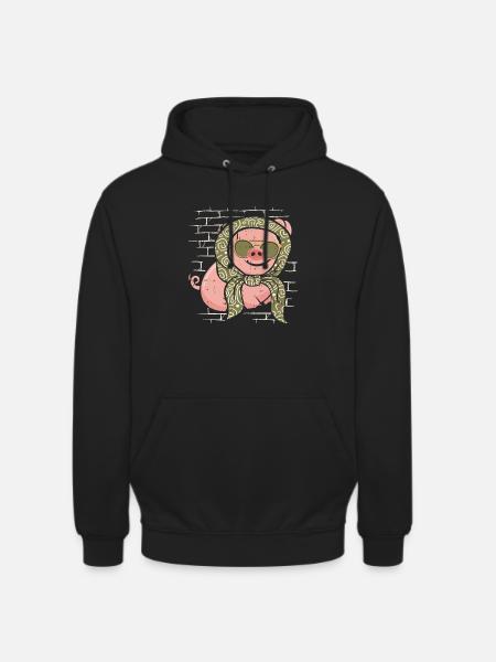 Pig farmer sunglasses with scarf - Unisex Hoodie - black