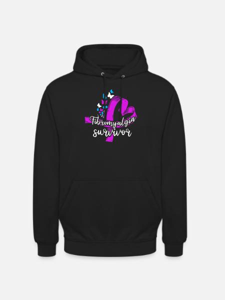 Fibromyalgie rhumatisme papillon - Sweat-shirt à capuche unisexe - noir