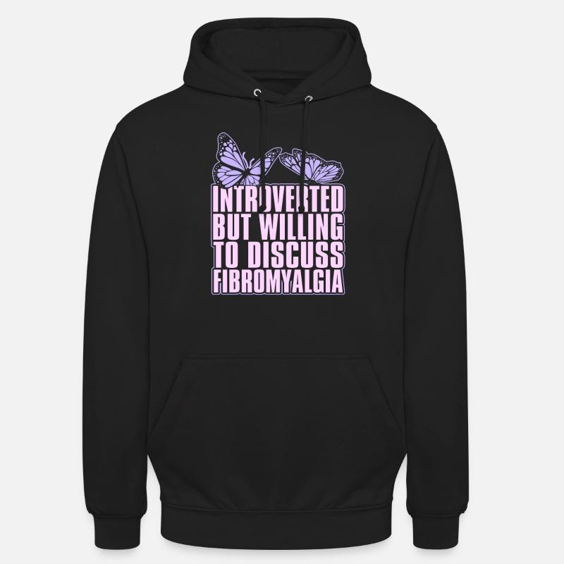 Fibromyalgie rhumatisme papillon - Sweat-shirt à capuche unisexe - noir