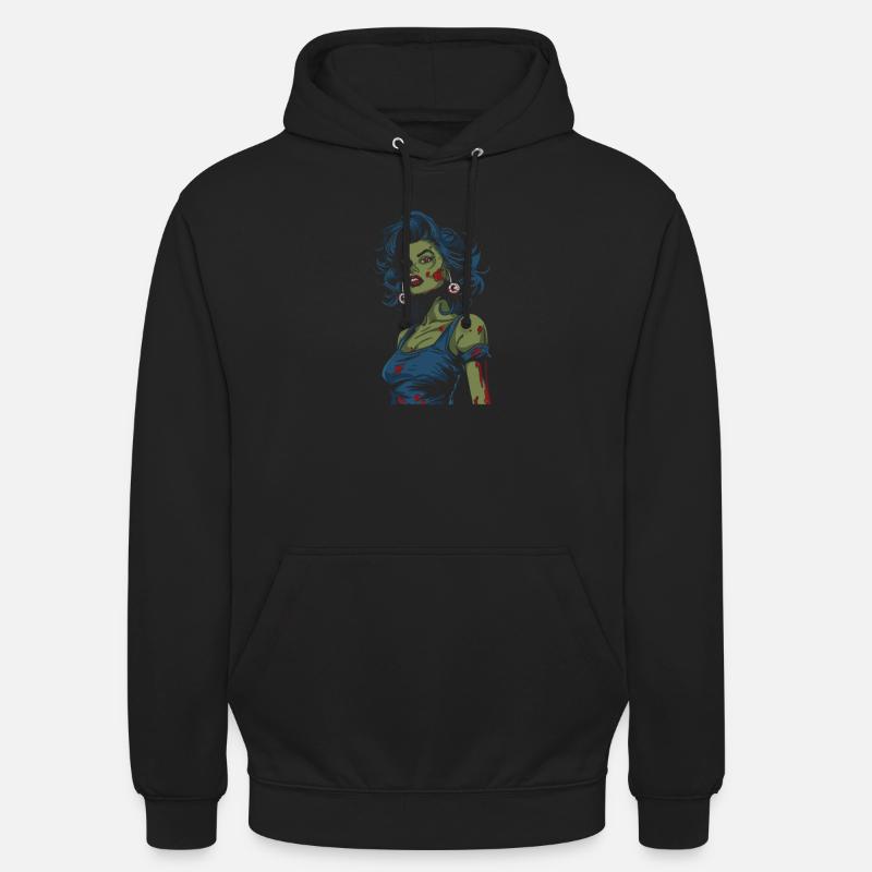 Zombie Halloween Lady - Sweat-shirt à capuche unisexe - noir