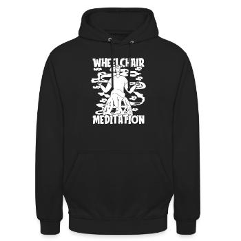 Meditation Meditieren Rollstuhl - Unisex Hoodie - Schwarz - Vorne - Alina (178cm) & Michal (187cm)
