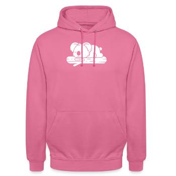 Koalabär Zweig - Unisex Hoodie - Pink - Vorne - Alina (178cm) & Michal (187cm)