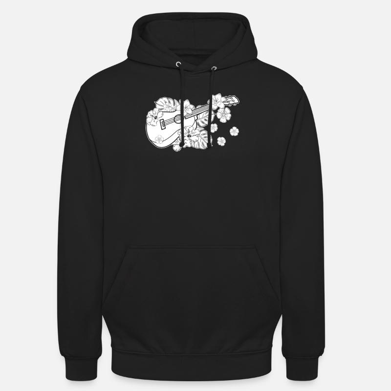 Fleurs de ukulélé - Sweat-shirt à capuche unisexe - noir