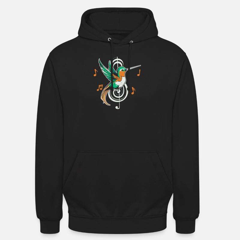 Note de musique Colibri - Sweat-shirt à capuche unisexe - noir