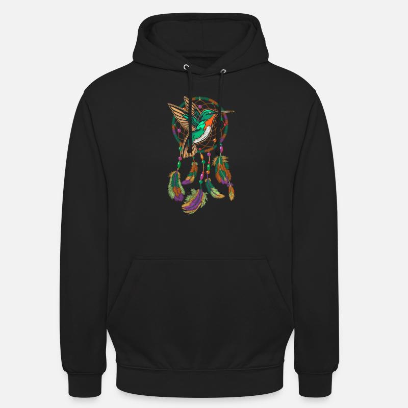 Kolibri Traumfänger Traumfängervogel - Unisex Hoodie - Schwarz