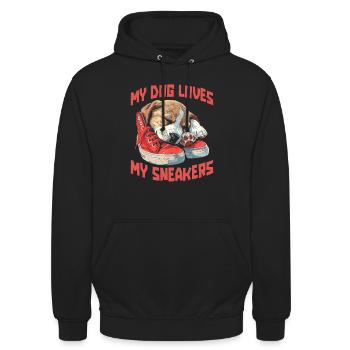 Sneakers Sneakers for dogs - Unisex Hoodie - black - Front - Alina (178cm) & Michal (187cm)