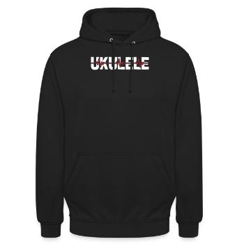 Ukulélé Ekg Heartbeat - Sweat-shirt à capuche unisexe - noir - Devant - Alina (178cm) & Michal (187cm)