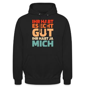 Schwarzer Humor - Unisex Hoodie - Schwarz - Vorne - Alina (178cm) & Michal (187cm)