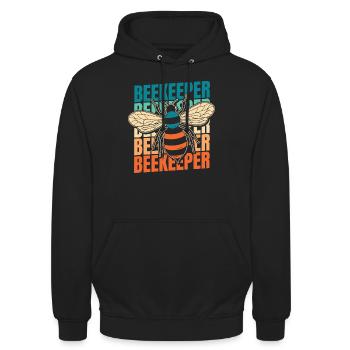 Imker Bienenzüchter - Unisex Hoodie - Schwarz - Vorne - Alina (178cm) & Michal (187cm)