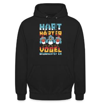 Ornithologues amateurs - Sweat-shirt à capuche unisexe - noir - Devant - Alina (178cm) & Michal (187cm)