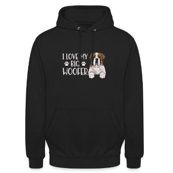St. Bernard St. Bernard Dog Dog - Unisex Hoodie - black - Front - Alina (178cm) & Michal (187cm)