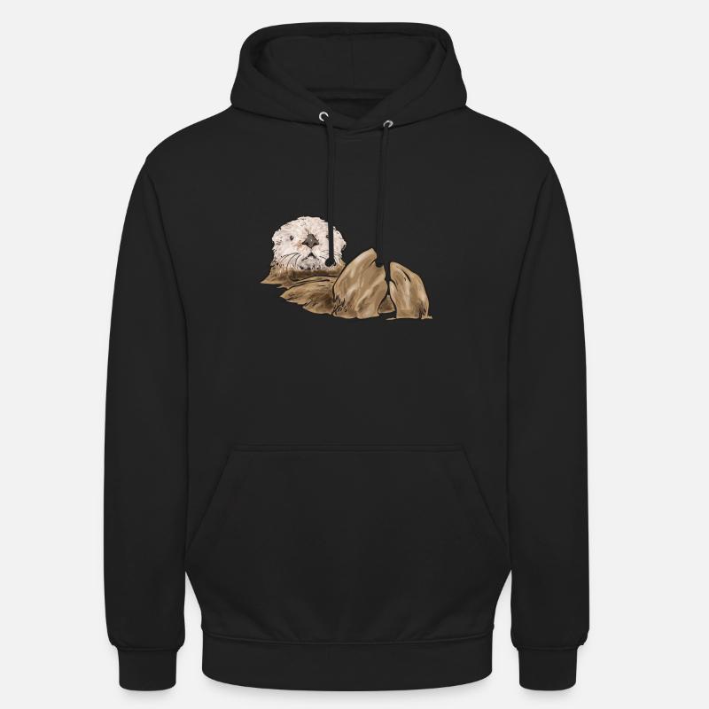Loutre de mer - Sweat-shirt à capuche unisexe - noir