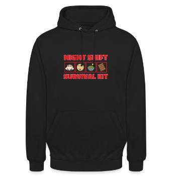 Infirmière de nuit - Sweat-shirt à capuche unisexe - noir - Devant - Alina (178cm) & Michal (187cm)