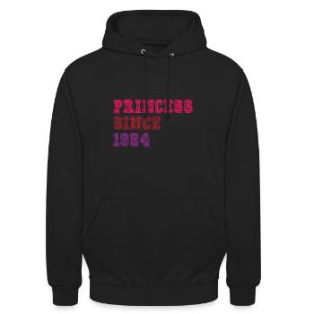 1984 Birthday Princess - Unisex Hoodie - black - Front - Alina (178cm) & Michal (187cm)