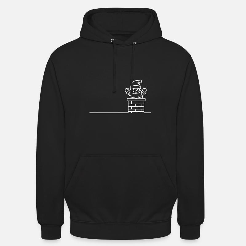 Père Noël Cheminée Noël - Sweat-shirt à capuche unisexe - noir