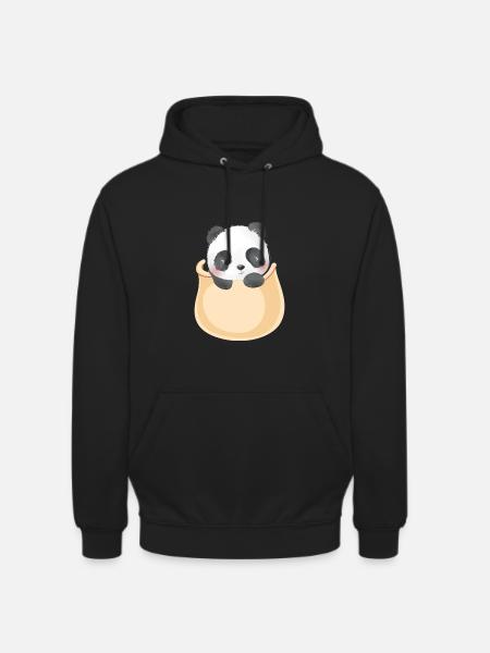 Marsupium Bébé Panda - Sweat-shirt à capuche unisexe - noir