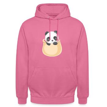 Marsupium Baby Panda - Unisex Hoodie - Pink - Vorne - Alina (178cm) & Michal (187cm)