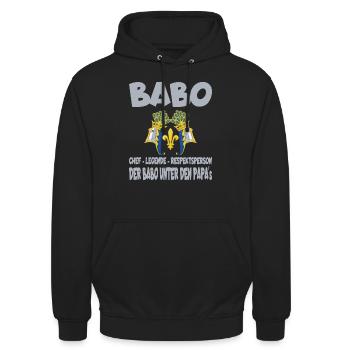 Babo Papa - Unisex Hoodie - Schwarz - Vorne - Alina (178cm) & Michal (187cm)