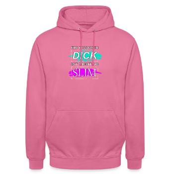 Ein bisschen Dick ist nicht so Slim Damen Herren - Unisex Hoodie - Pink - Vorne - Alina (178cm) & Michal (187cm)