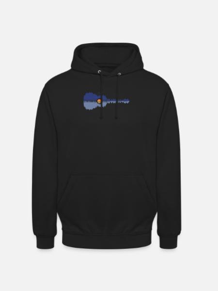 Guitar Lake Reflections | Guitar - Unisex Hoodie - black