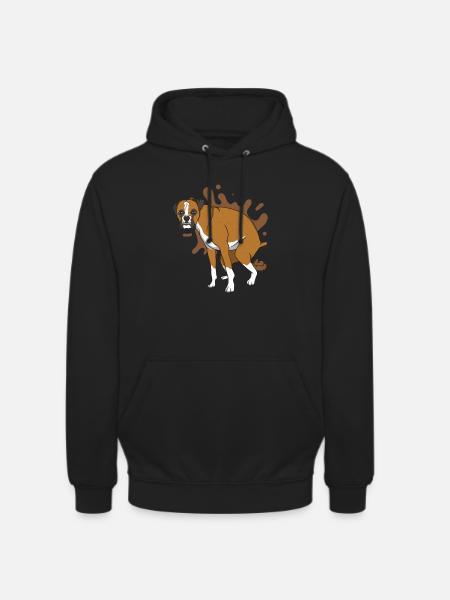 German boxer poops poop pile - Unisex Hoodie - black