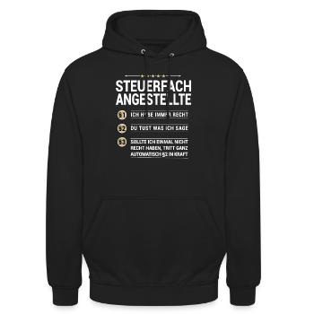 Steuerfachangestellte Beruf eigenen Paragraphen - Unisex Hoodie - Schwarz - Vorne - Alina (178cm) & Michal (187cm)