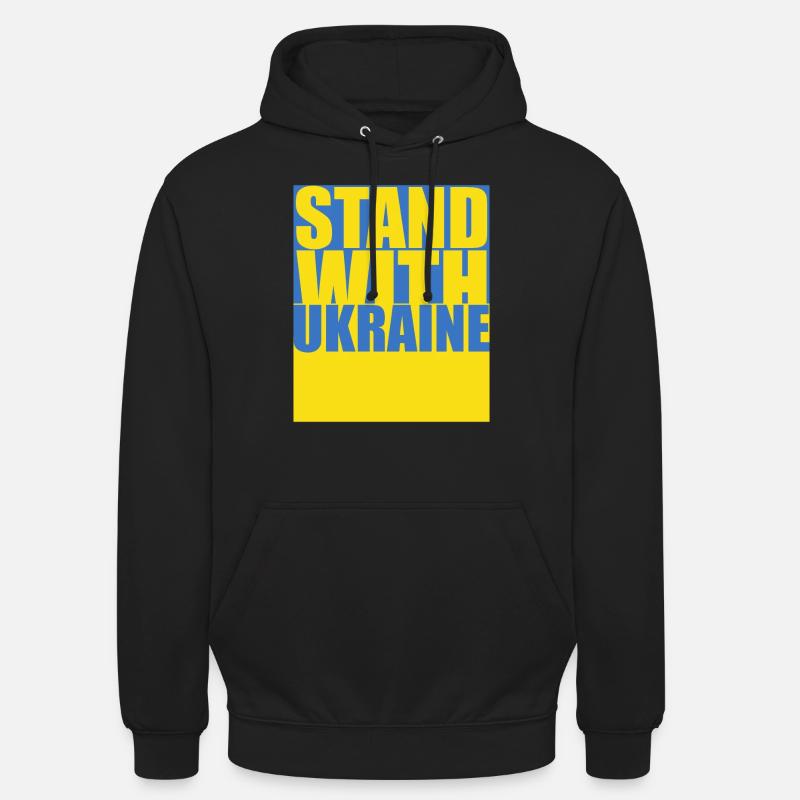 STAND WITH UKRAINE Drapeau De L'Ukraine - Sweat-shirt à capuche unisexe - noir
