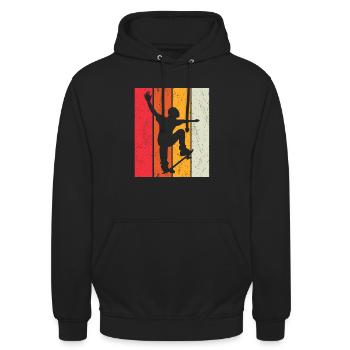 Skater with Skateboard Stunt Skater Boys Kids - Unisex Hoodie - black - Front - Alina (178cm) & Michal (187cm)