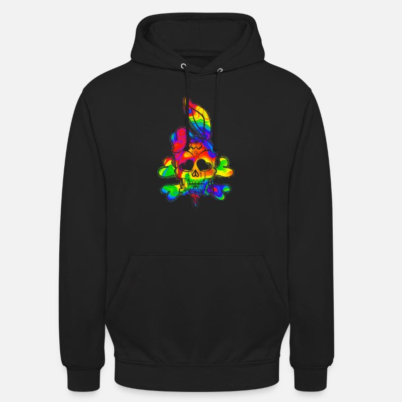 Psychedelic Skull Easter Day - Unisex Hoodie - black