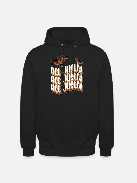 Boho Działaj Sprawiedliwie Motywacyjny Rodzaj Retro Religijny - Bluza z kapturem typu unisex - czarny