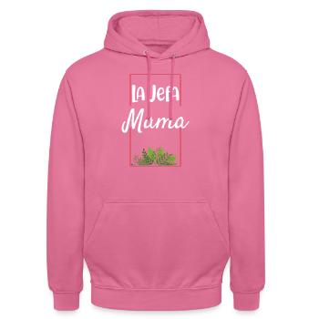 La Jefa Mama Dia de la Madre Regalo - Unisex Hoodie - Pink - Vorne - Alina (178cm) & Michal (187cm)