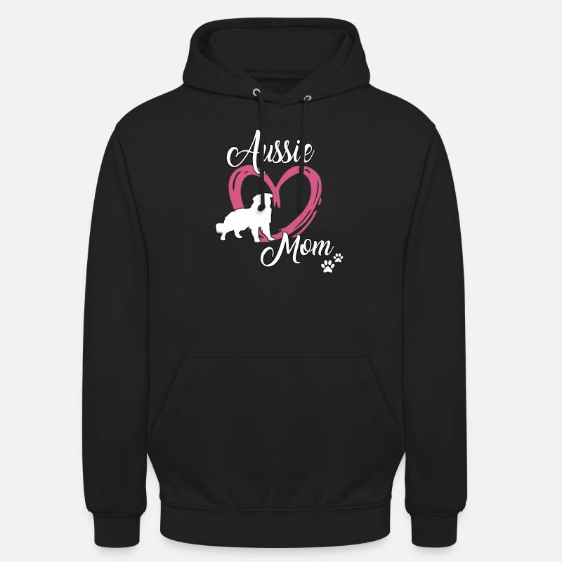 Aussie Mom süß Australian Shepherd Frauchen Gassi - Unisex Hoodie - Schwarz