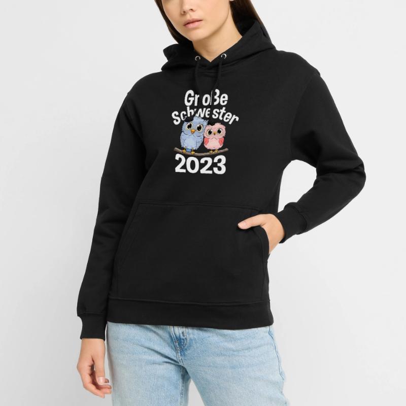 Mädchen Kinder Große Schwester 2023 Eulen Eule Unisex Hoodie