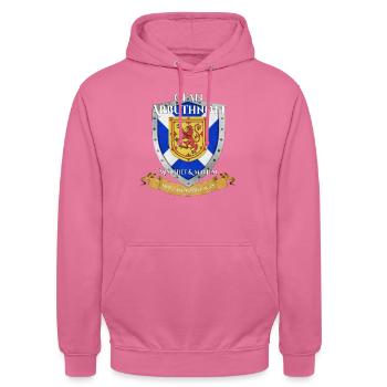 Arbuthnott Schottischer Familienclan Schottland Schild - Unisex Hoodie - Pink - Vorne - Alina (178cm) & Michal (187cm)