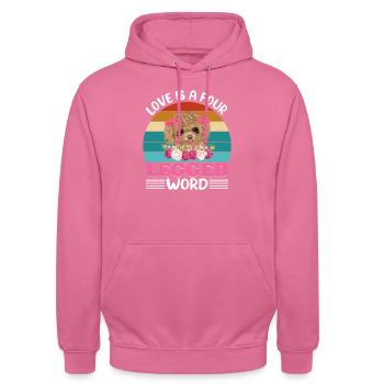 Beagle Liebe Vierbeiner Wort Lustiger - Unisex Hoodie - Pink - Vorne - Alina (178cm) & Michal (187cm)