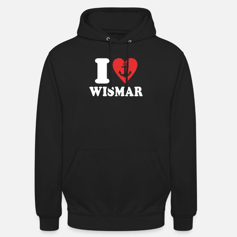 J’aime Wismar Liebe - Sweat-shirt à capuche unisexe - noir
